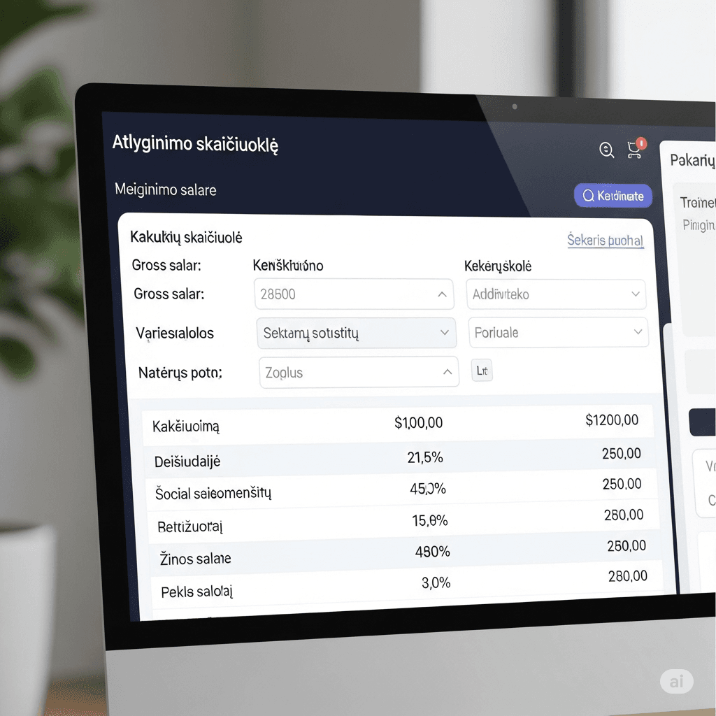 Atlyginimo skaičiuoklė: Jūsų finansinio aiškumo gidas 2025 metais