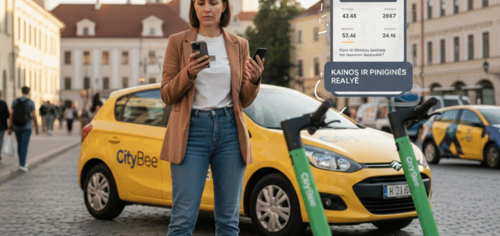 CityBee kainos ir piniginės realybė: kiek iš tikrųjų kainuoja laisvė nuo nuosavo automobilio?