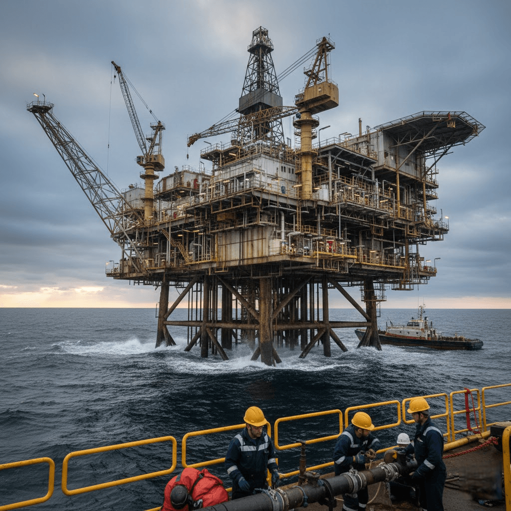 Naftos platforma: Geležinis miestas atviroje jūroje ir kasdienybės iššūkiai Naftos platforma: Geležinis miestas atviroje jūroje ir kasdienybės iššūkiai