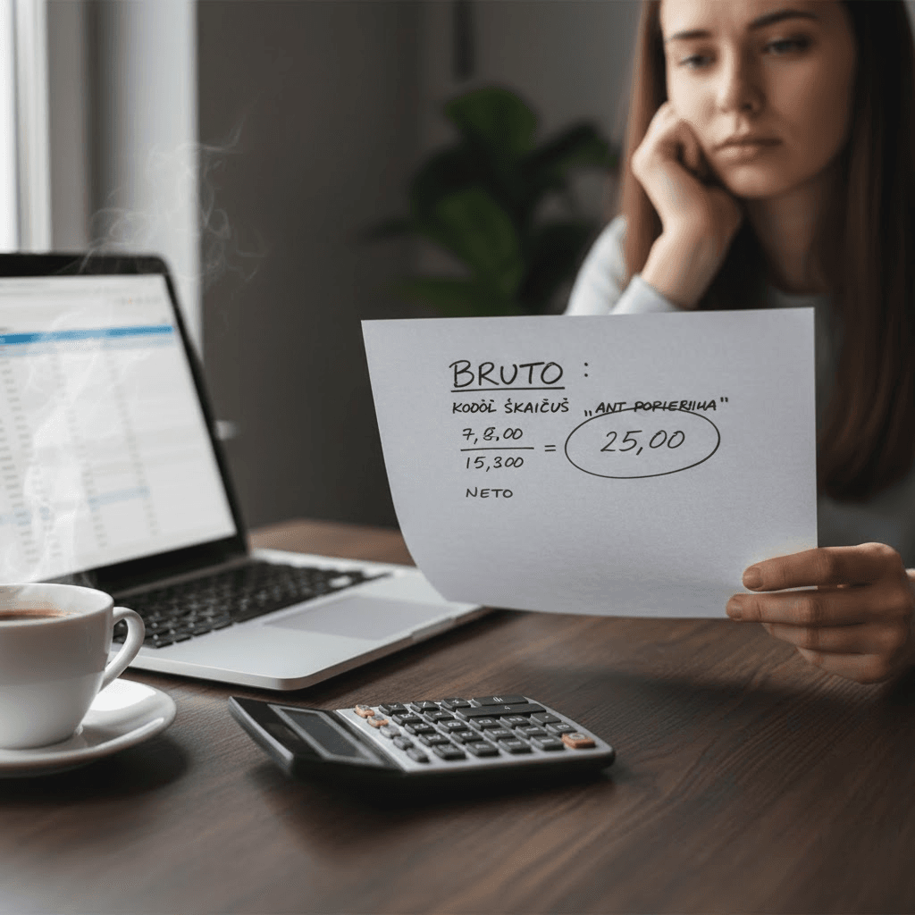 Bruto tiesa: kodėl skaičius „ant popieriaus“ nulemia jūsų finansinį saugumą