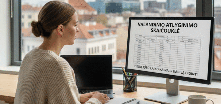 Valandinio atlyginimo skaičiuoklė: Tikroji Jūsų Laiko Kaina ir Kaip Ją Didinti