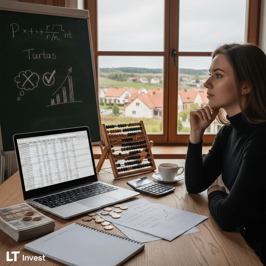 Investavimo skaičiuoklė: Kodėl paprasta matematika lenkia intuiciją kuriant turtą