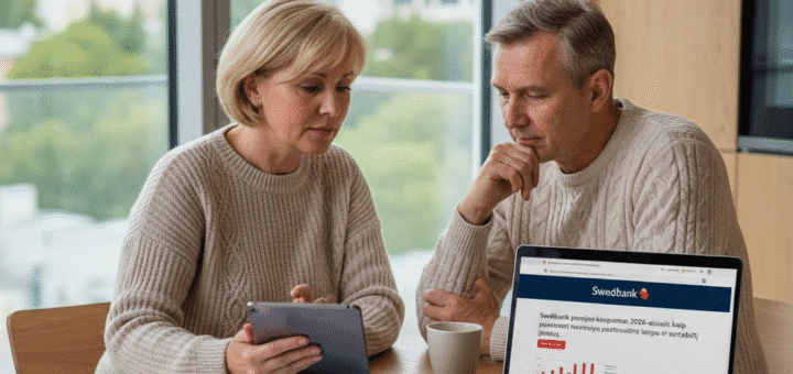 „Swedbank“ pensijos kaupimas 2026-aisiais: kaip pasinaudoti naujuoju pasitraukimo langu ir sustabdyti įmokas?