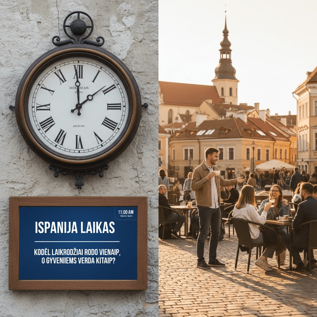 Ispanija laikas: kodėl laikrodžiai rodo vienaip, o gyvenimas verda kitaip? Ispanija laikas: kodėl laikrodžiai rodo vienaip, o gyvenimas verda kitaip?