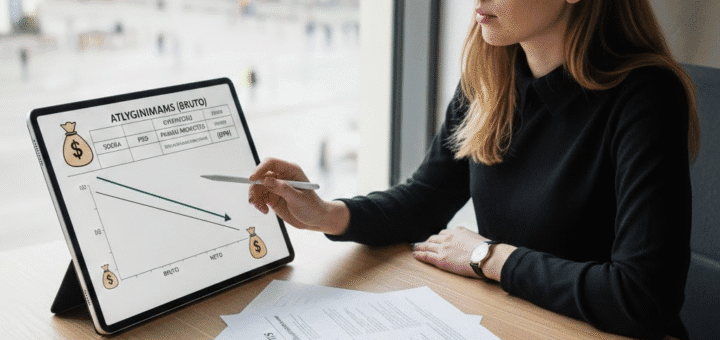 Neto bruto skaičiuoklė be paslapčių: Kur dingsta pinigai tarp darbo sutarties ir banko sąskaitos?