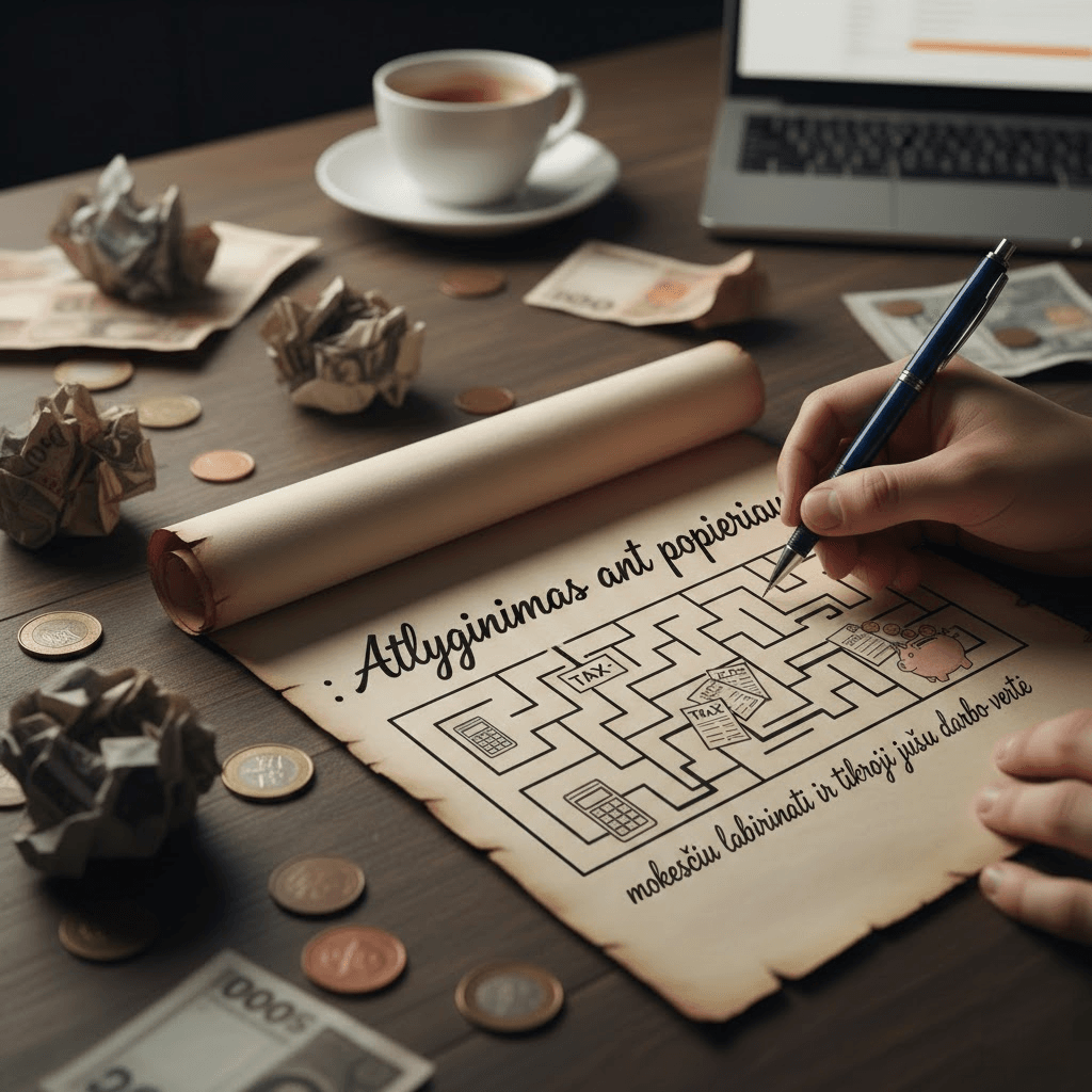 Atlyginimas ant popieriaus: mokesčių labirintai ir tikroji jūsų darbo vertė Atlyginimas ant popieriaus: mokesčių labirintai ir tikroji jūsų darbo vertė