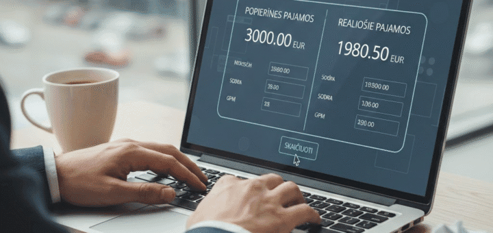 Atlyginimo skaičiuoklė: kaip nepasiklysti tarp „popieriaus“ ir realių pajamų