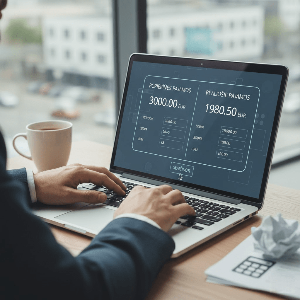 Atlyginimo skaičiuoklė: kaip nepasiklysti tarp „popieriaus“ ir realių pajamų