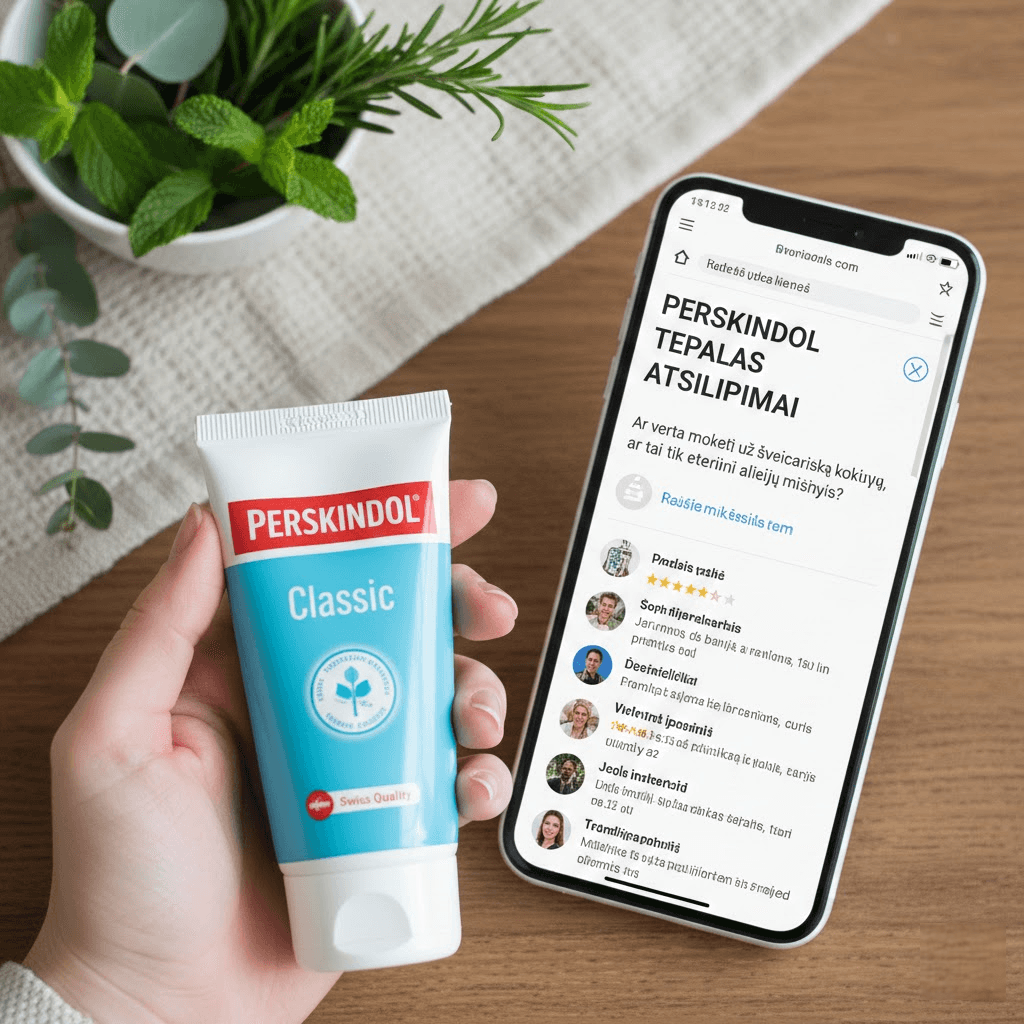 Perskindol tepalas atsiliepimai: Ar verta mokėti už šveicarišką kokybę, ar tai tik eterinių aliejų mišinys?
