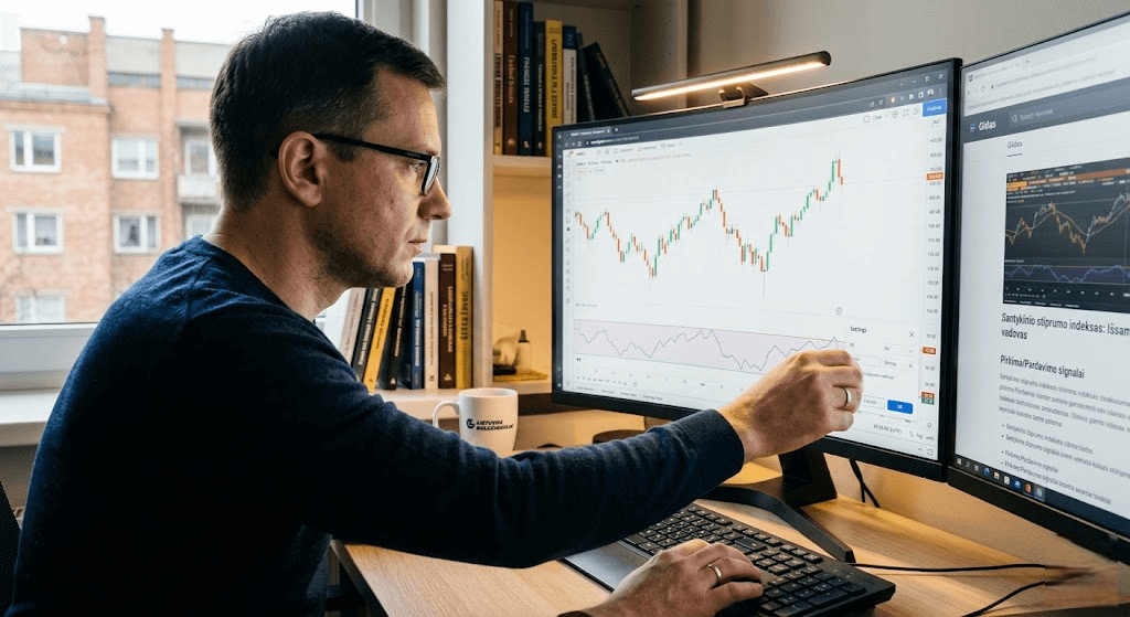 RSI Indikatorius: Išsamus Gidas, Kaip Sėkmingai Naudoti Santykinio Stiprumo Indeksą Prekyboje RSI Indikatorius: Išsamus Gidas, Kaip Sėkmingai Naudoti Santykinio Stiprumo Indeksą Prekyboje