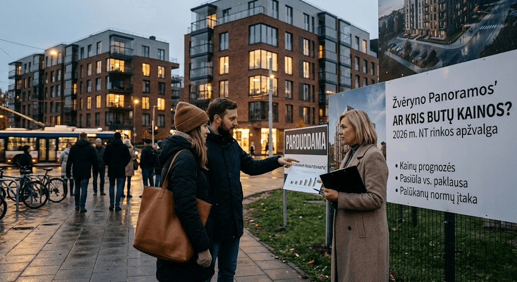 Ar kris butų kainos? Išsami 2026-ųjų Lietuvos NT rinkos analizė ir prognozės Ar kris butų kainos? Išsami 2026-ųjų Lietuvos NT rinkos analizė ir prognozės
