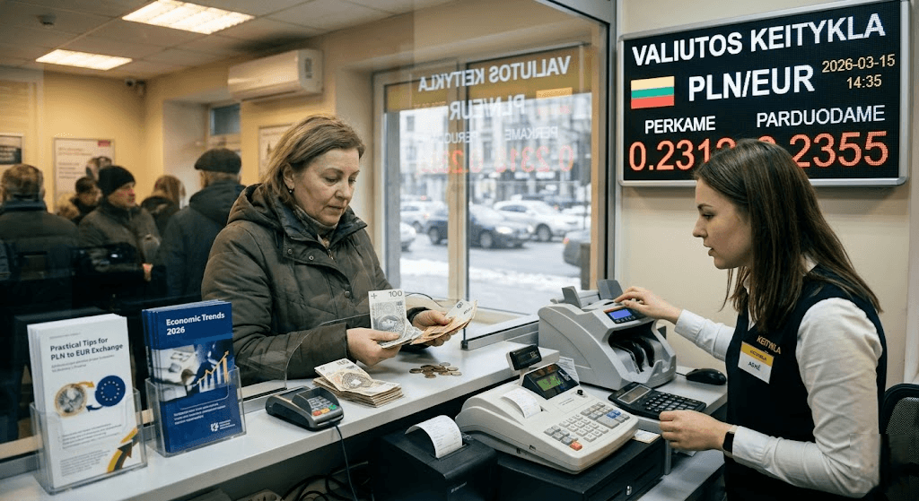 Lenkijos zlotas į eurus: Išsamus gidas apie valiutos keitimą, ekonomines tendencijas ir praktinius patarimus 2026 metais